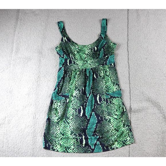 DVF Diane Von Furstenberg Dress 10 FERDON Green Python Snake Silk Jersey Mini - Picture 1 of 8